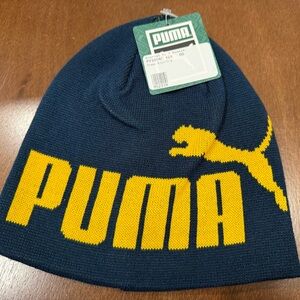 NWT- Brand New Puma Blue and Orange Knit Beanie